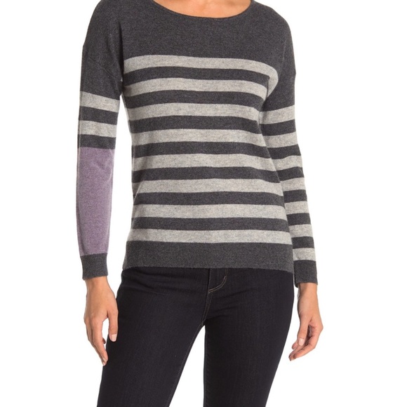 Knyt & Lynk Striped 100% Cashmere Sweater - Picture 5 of 8